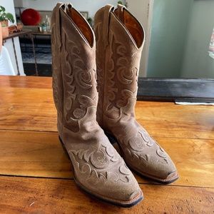 Tony Lama Suede Cowboy Boots